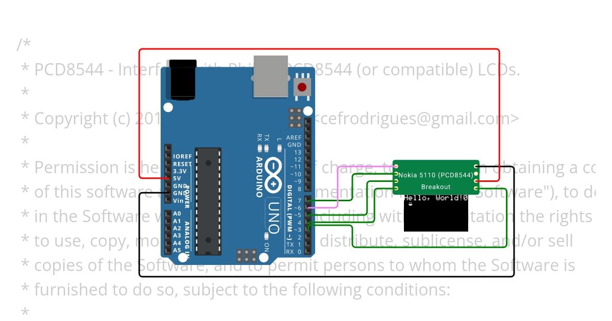 Nokia 5110 (PCD8544) Custom Chip simulation