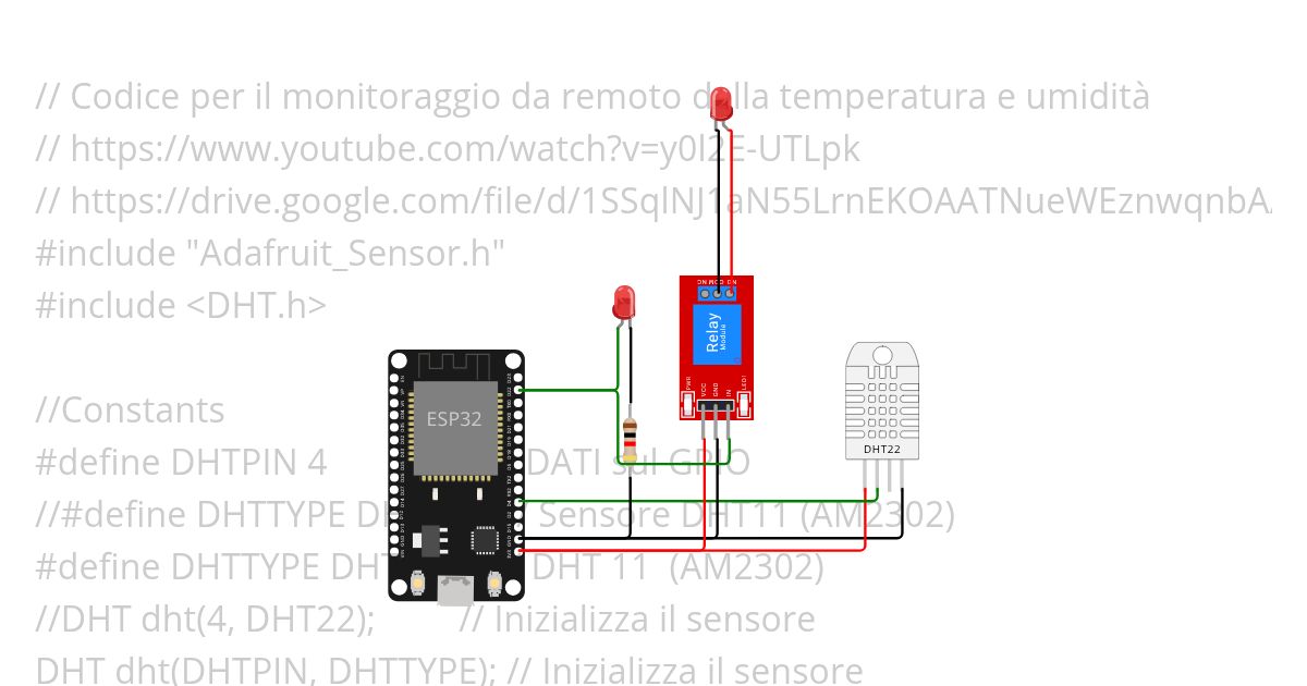 ESP32 Course 2024 - Lecture 1B - Thermostat - LED e DHT22 simulation