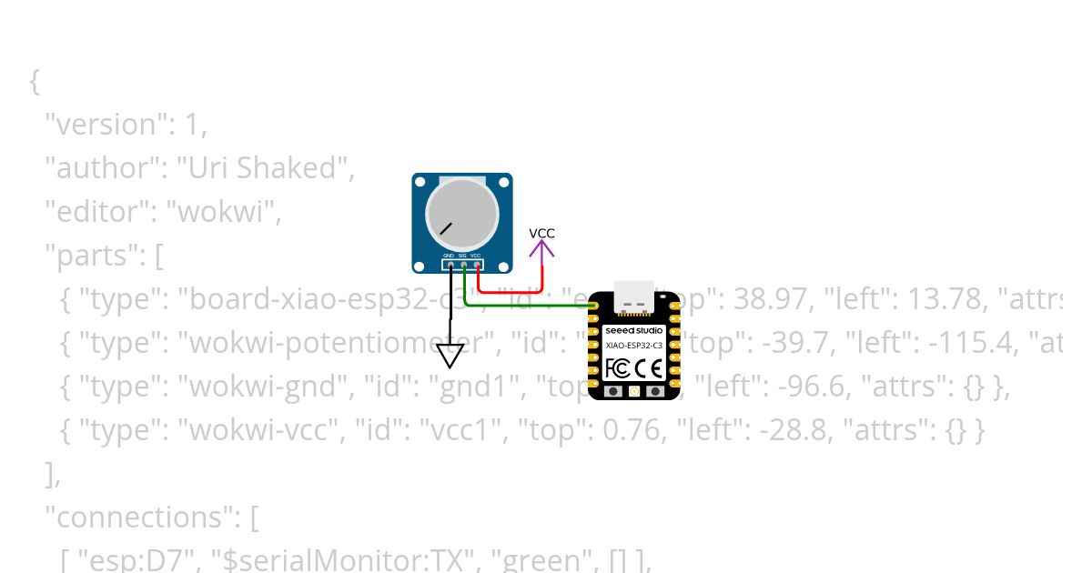 UART-ADC XIAO-ESP32-C3 (Aixt) simulation