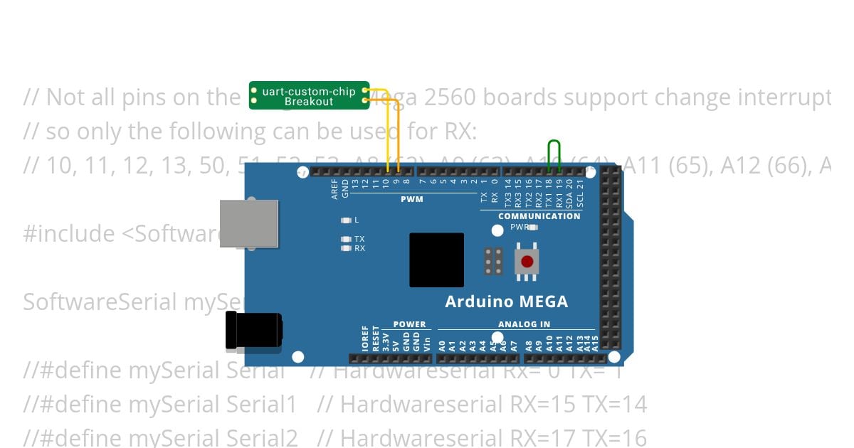 SoftwareSerial Mega simulation