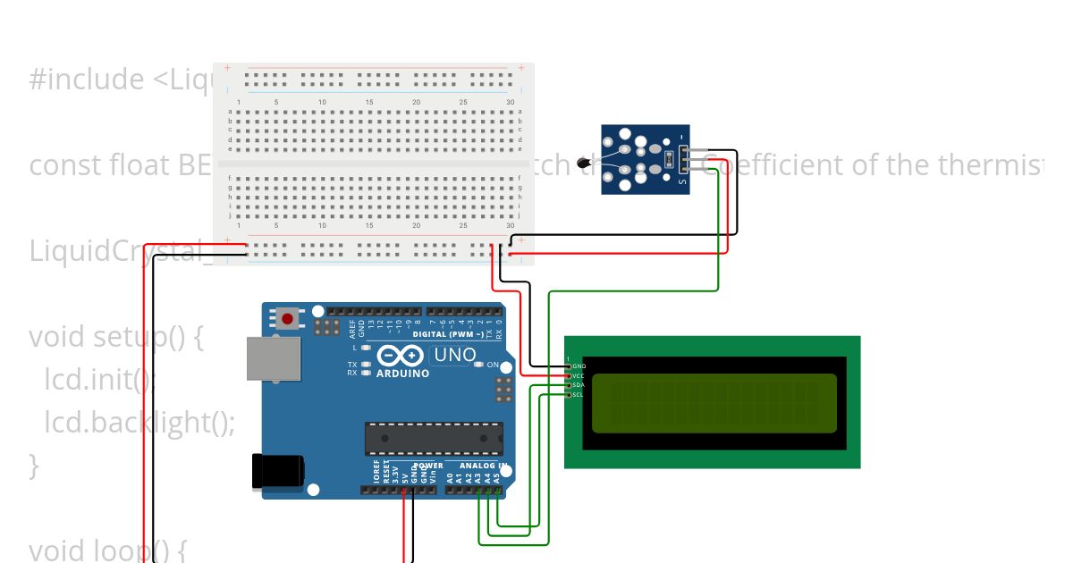 Temperature On LCD simulation