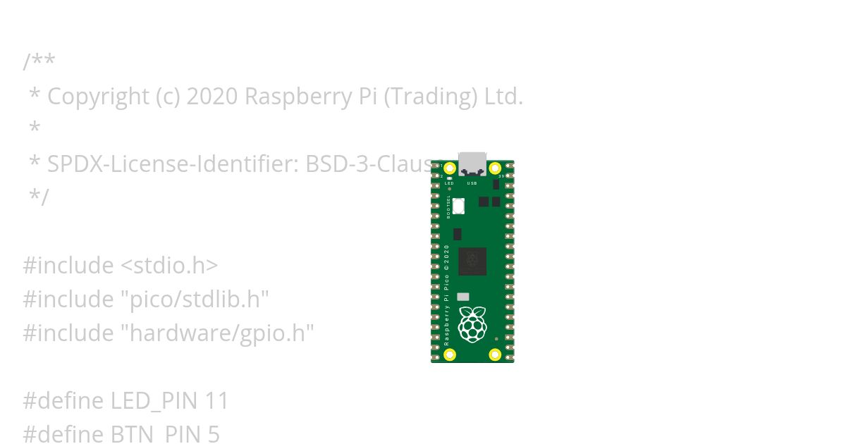 Pi Pico SDK Blink_01 simulation