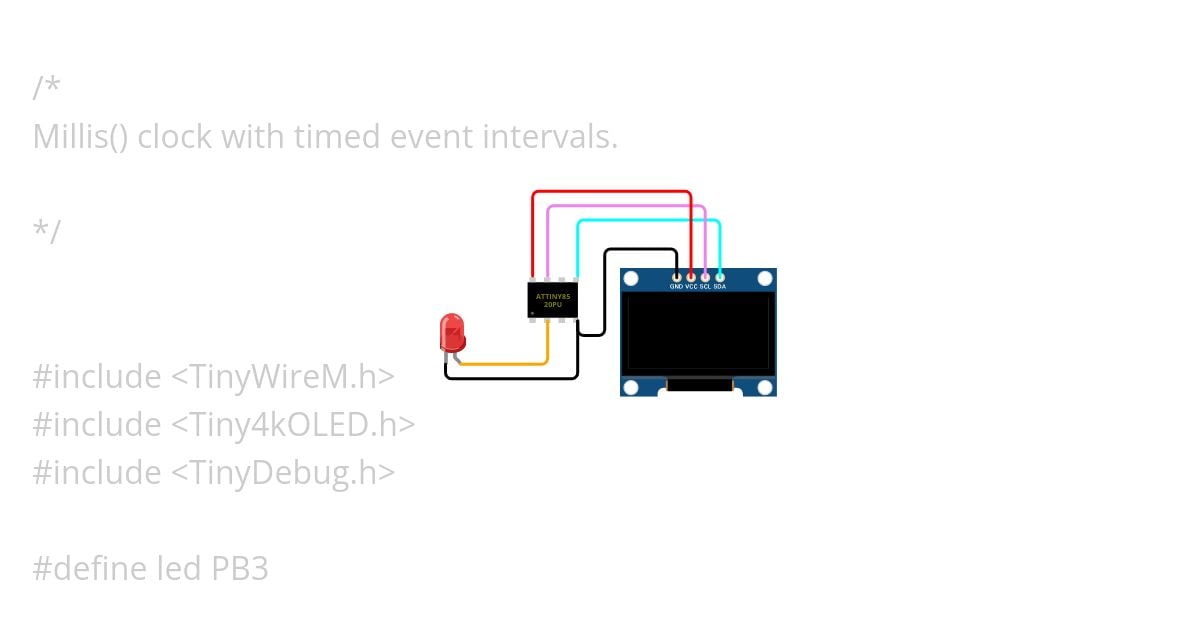 **Millis() Clock with Event Timer simulation