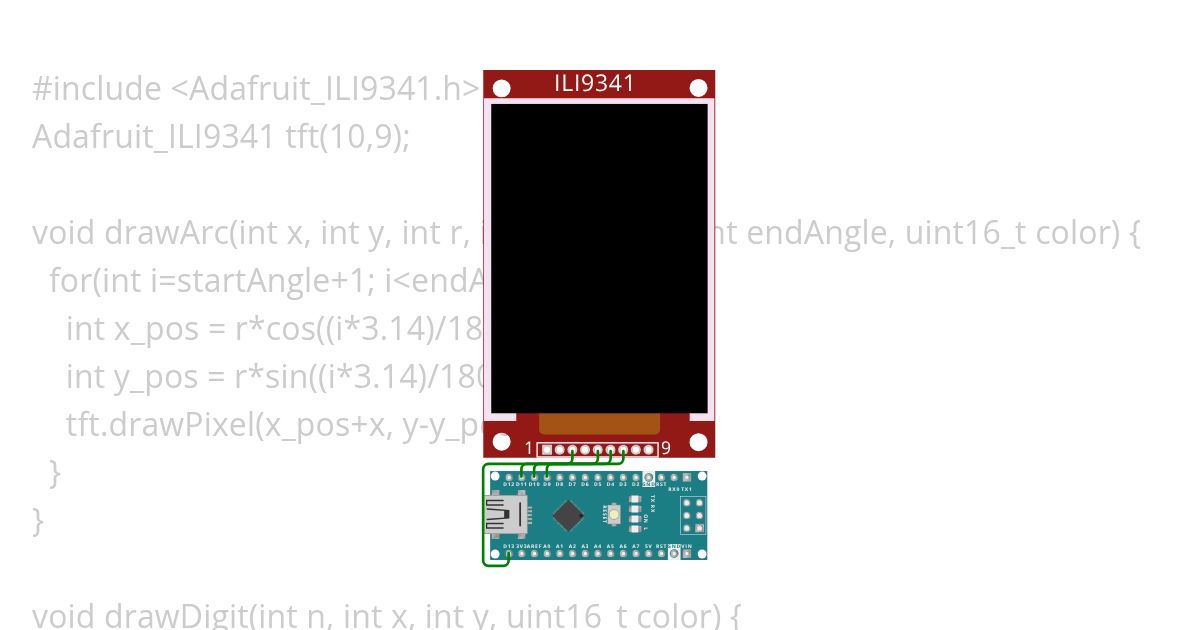 Digital clock using tft display  simulation