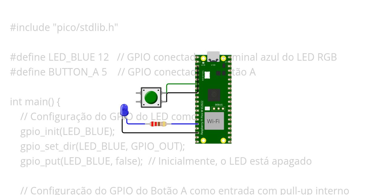 Button - Pi Pico SDK-01 simulation