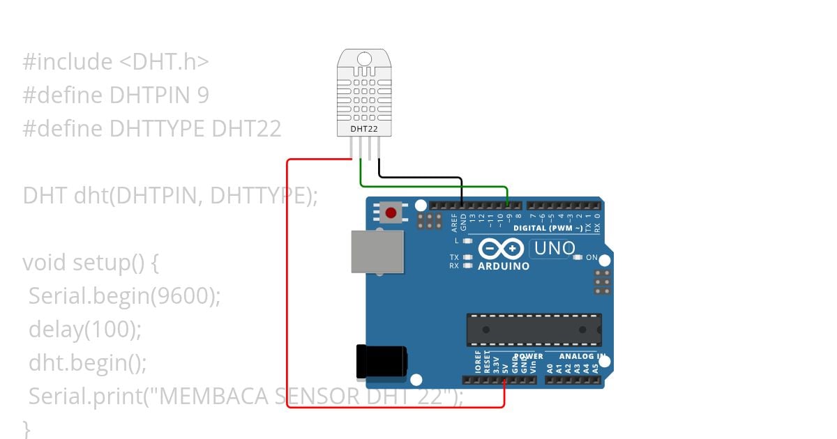 SENSOR SUHU DHT22 VIGOR simulation