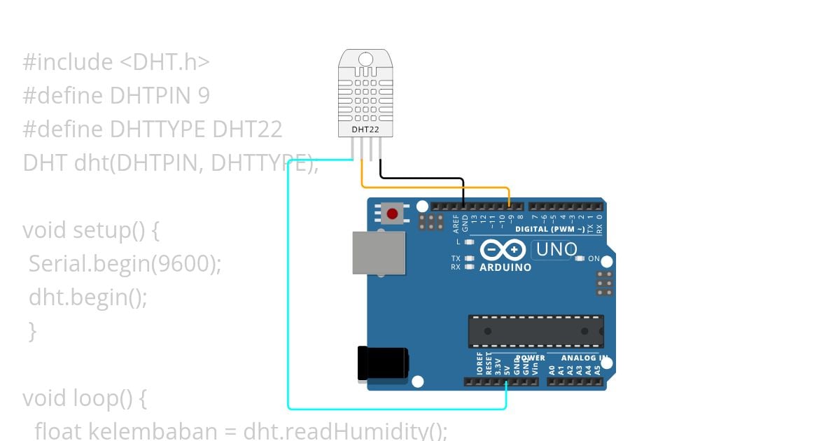 SENSOR SUHU DHT22 VIGOR simulation