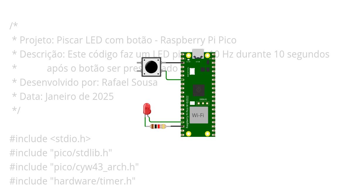 Piscar LED com botão 10Hz Copy simulation