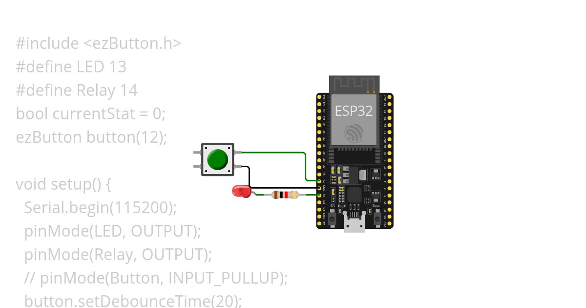 button bounce led simulation