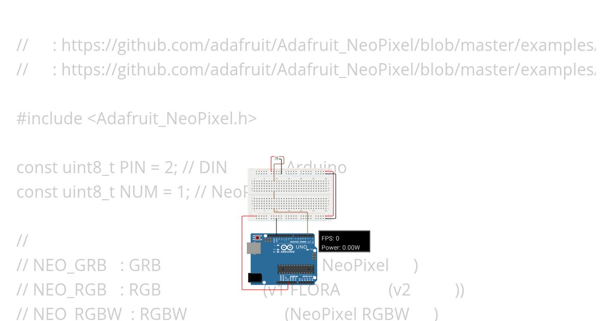 neoPixel_one_led_sample simulation