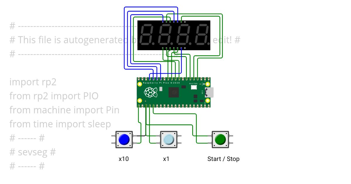 micropython-pio-7segment / countdown timer simulation