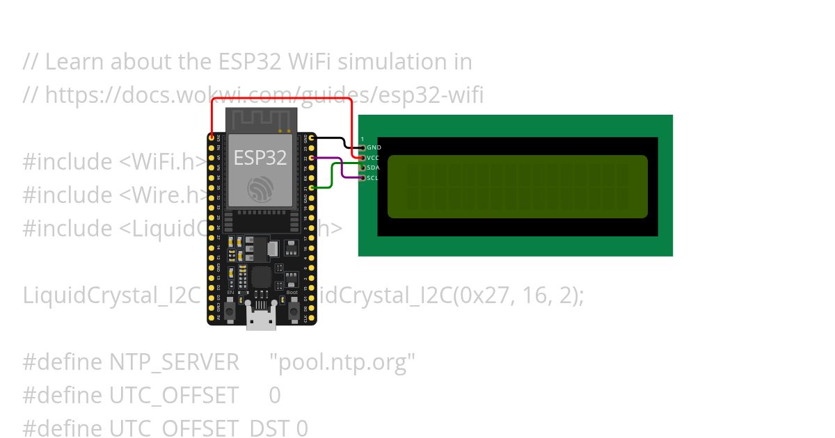 ESP32 NTP Clock simulation