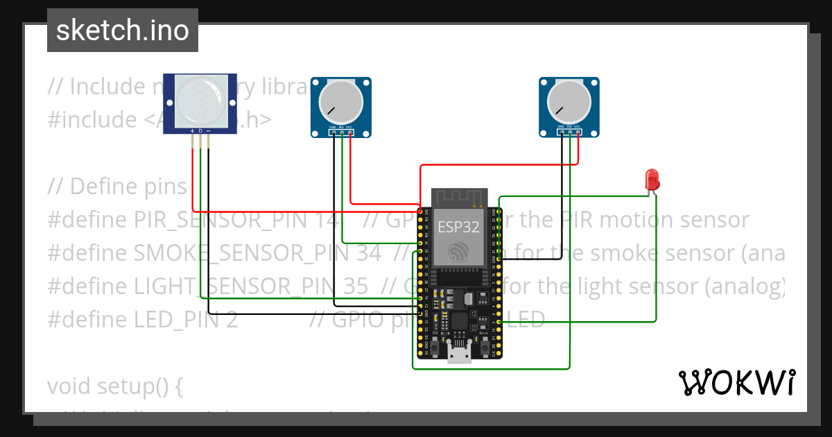SMART HOME PROJECT - Wokwi ESP32, STM32, Arduino Simulator
