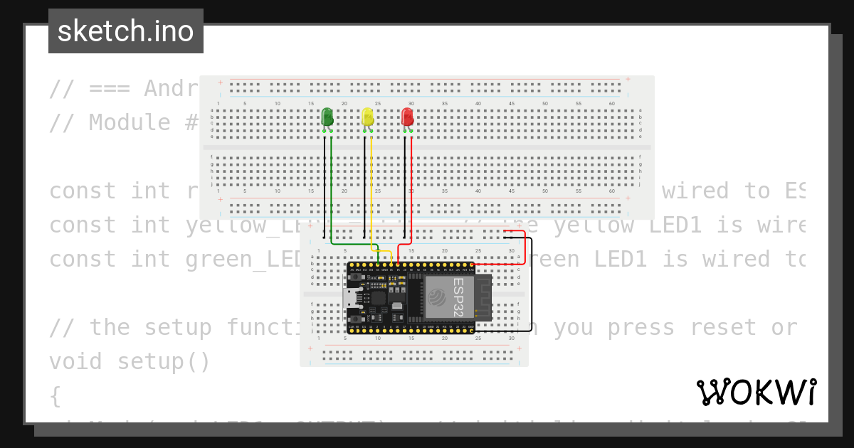 Second traffic concept - Wokwi ESP32, STM32, Arduino Simulator