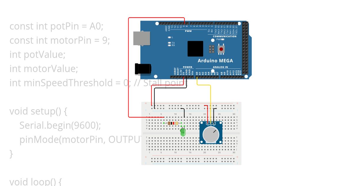 Practical 3 - motor speed with potentiometer simulation