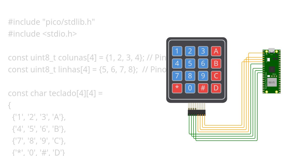 4 - Teclado Matricial com Rasp Pi Pico W Copy (2) simulation