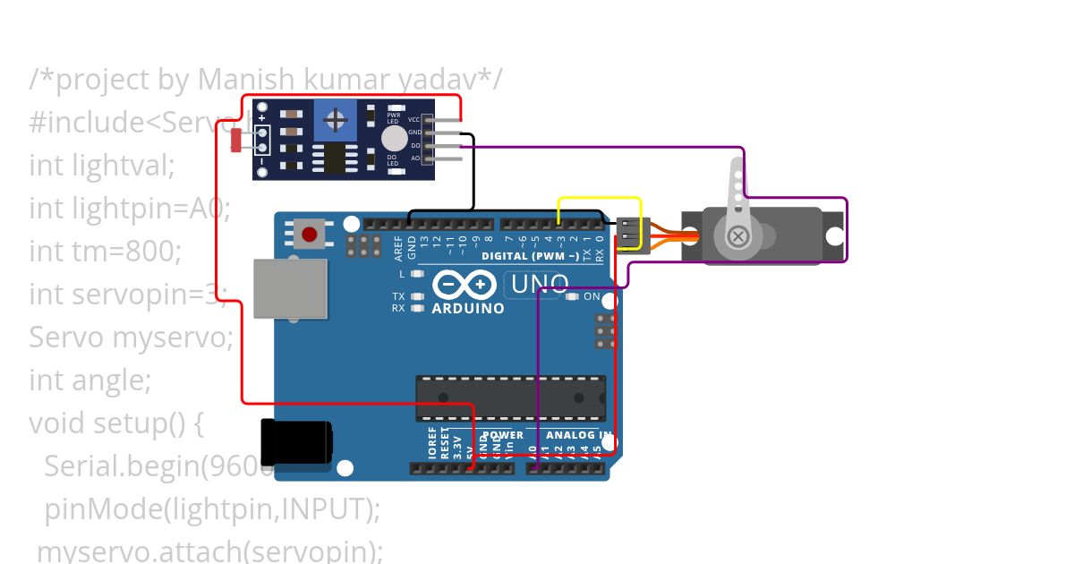 Servo and Ldr simulation