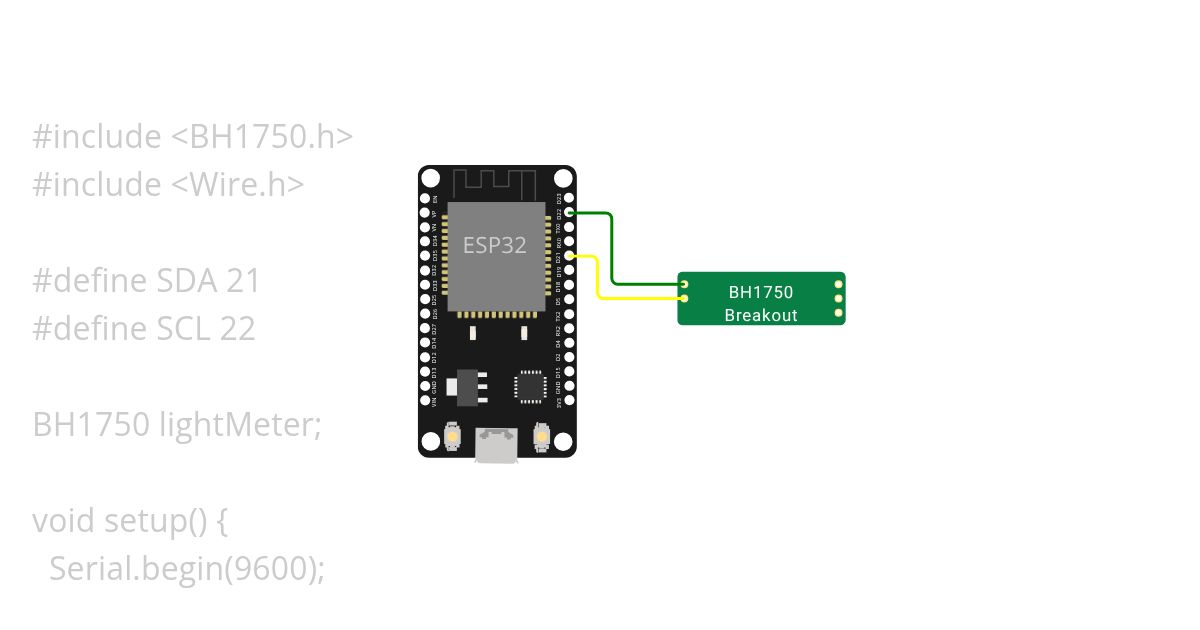 esp32devKit BH1750 simulation