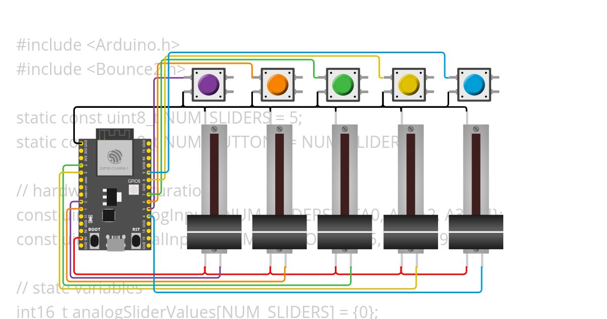 deej + muting - ESP32C3 simulation