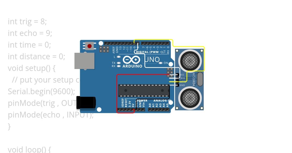 Ultrasonic Distance Sensor only simulation