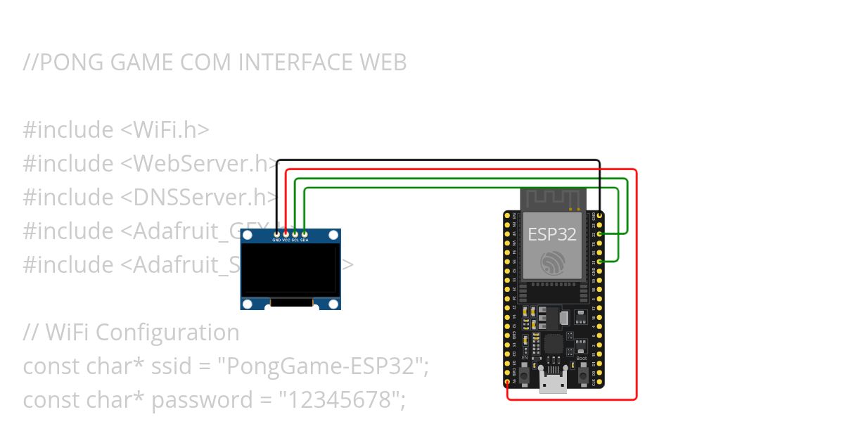 Pong Game com Interface Web simulation