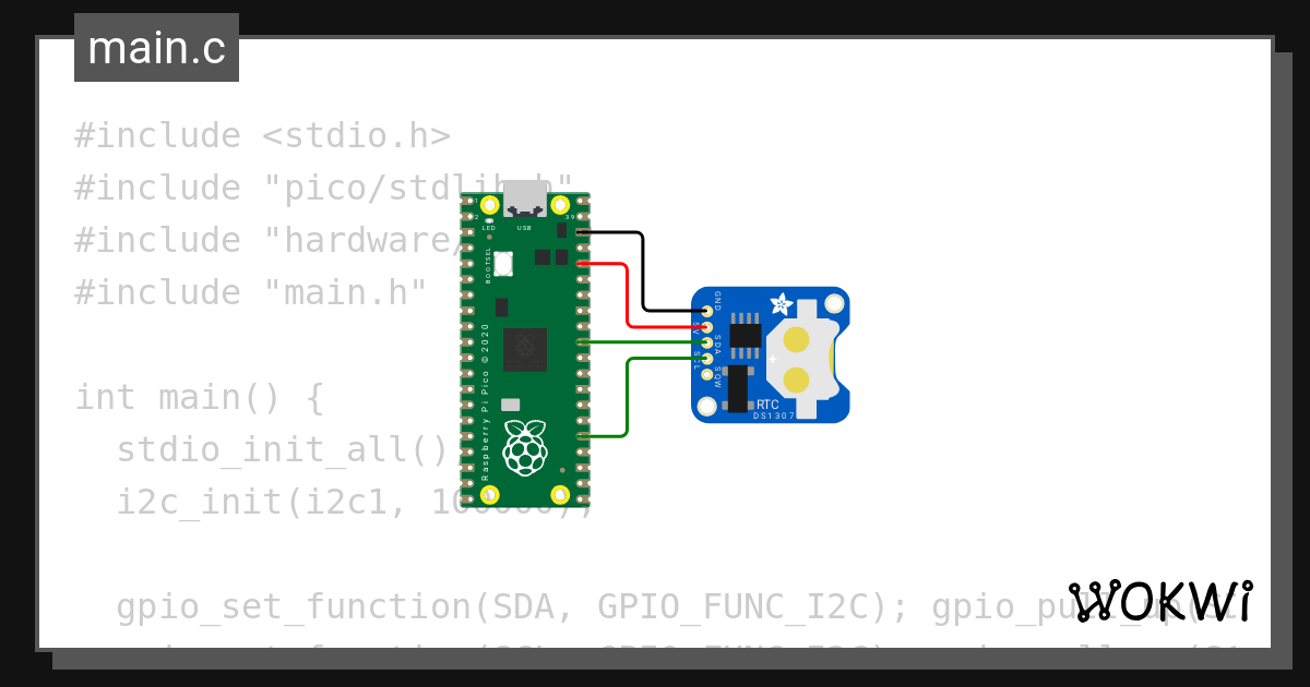 pico-I2C-RTC - Wokwi ESP32, STM32, Arduino Simulator