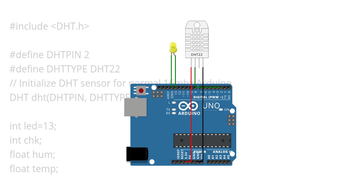 DHT11 with Arduino simulation