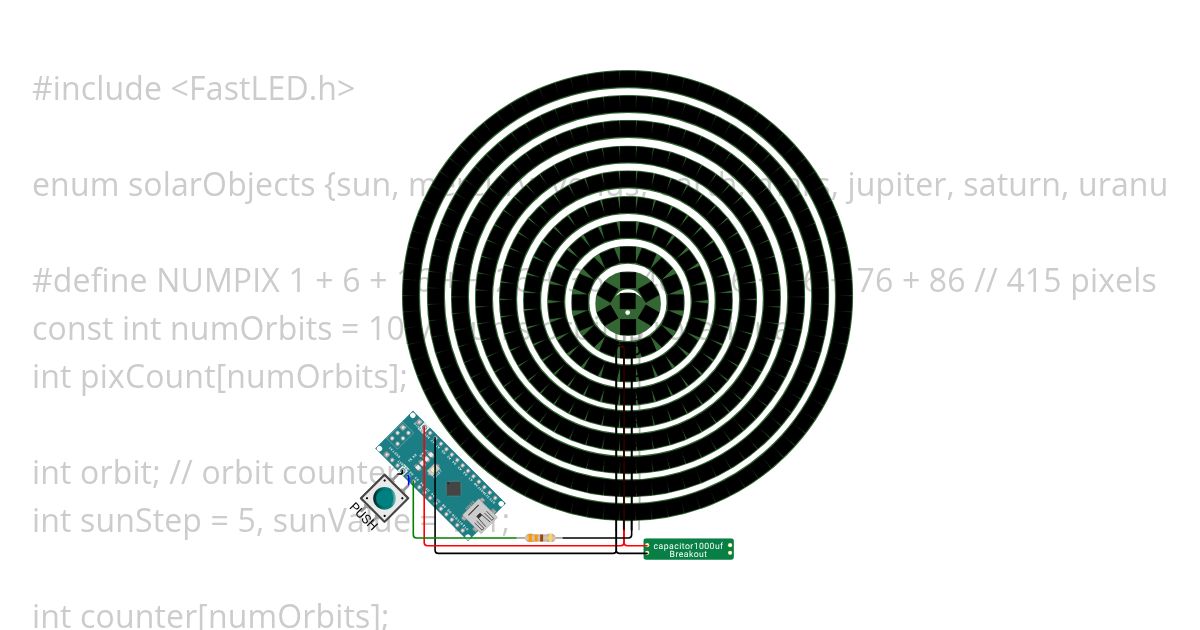 NeoPixSolarSystem simulation