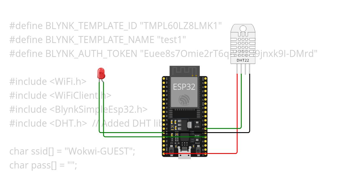 blynk tem led hum simulation