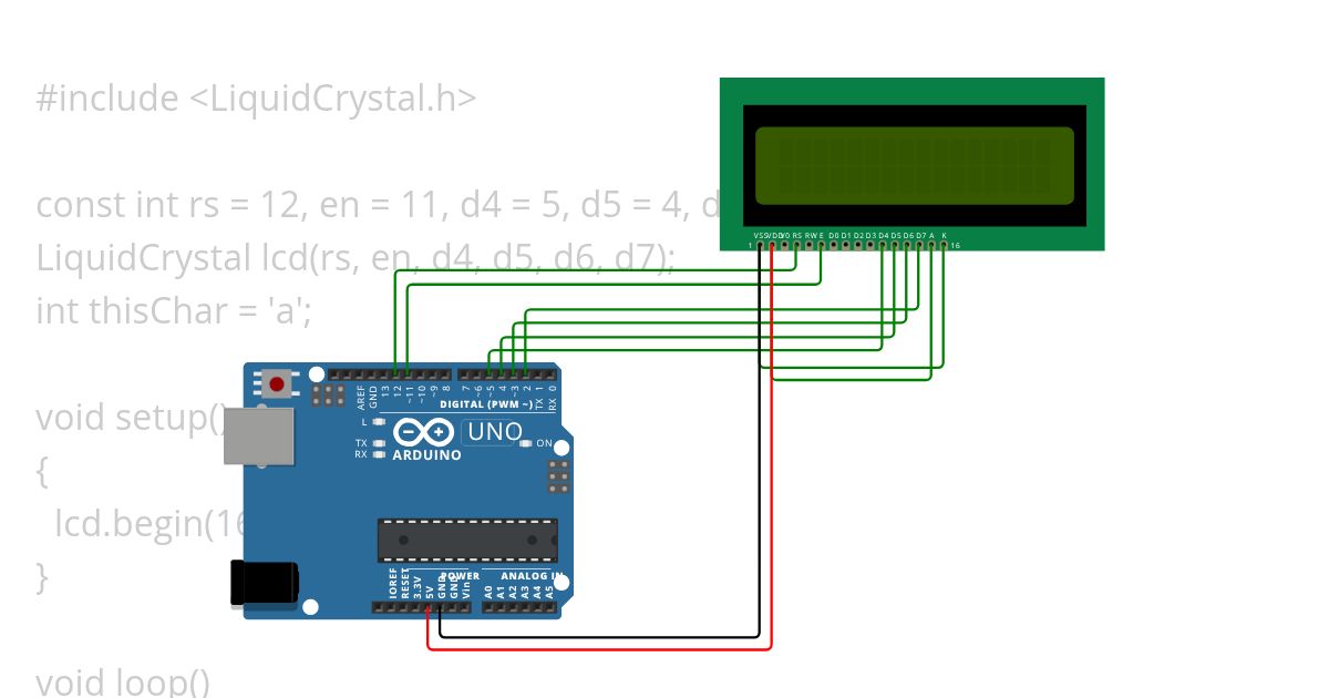 LCD and Arduino  simulation