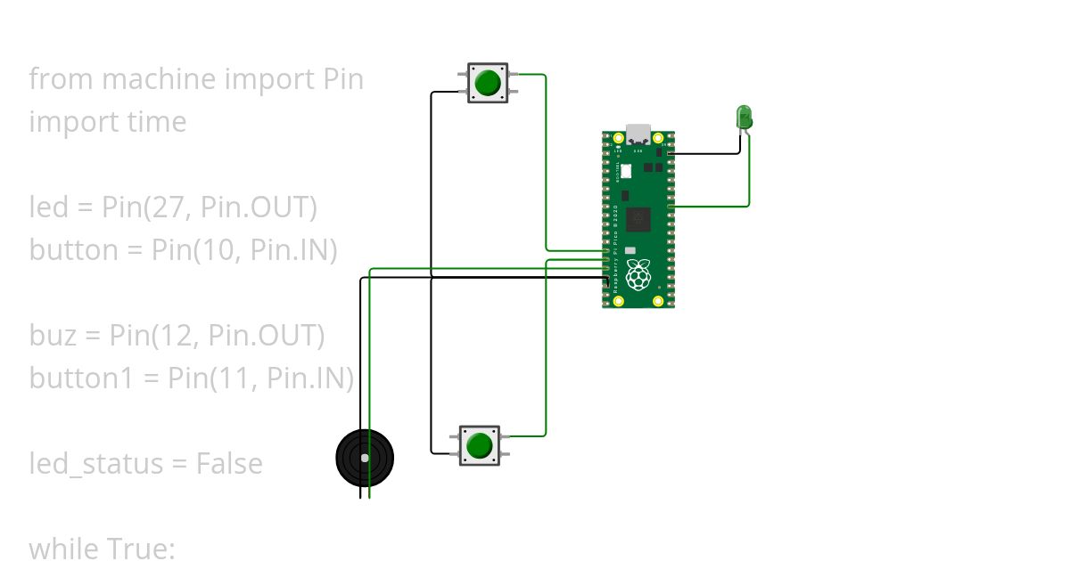 micropython led, pushbtn  simulation