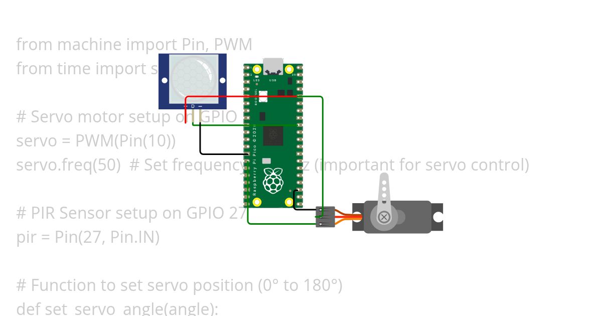 servo ,motion sensor simulation