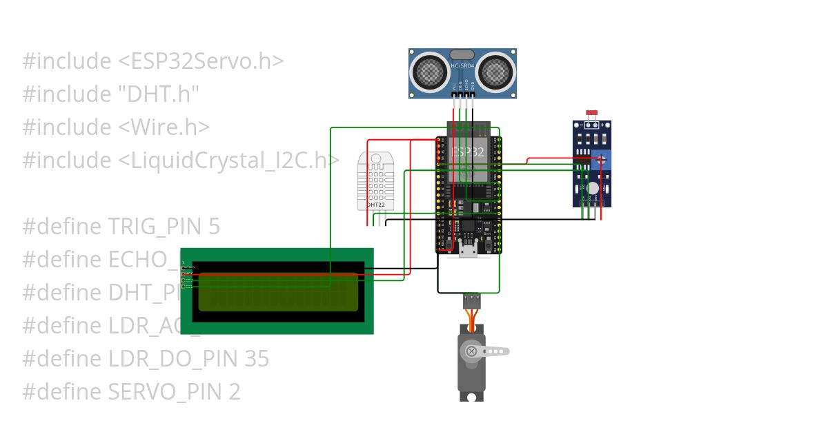 servo with ultrasonic sensor simulation