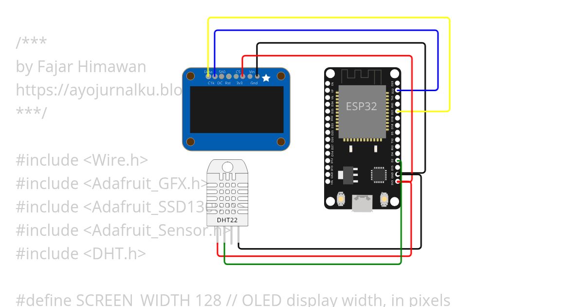ESP32 OLED + DHT22 Copy simulation