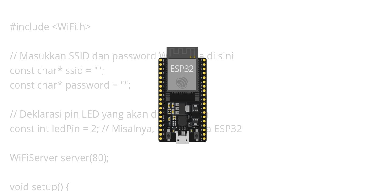Menghubungkan wifi ESP32 HTML simulation