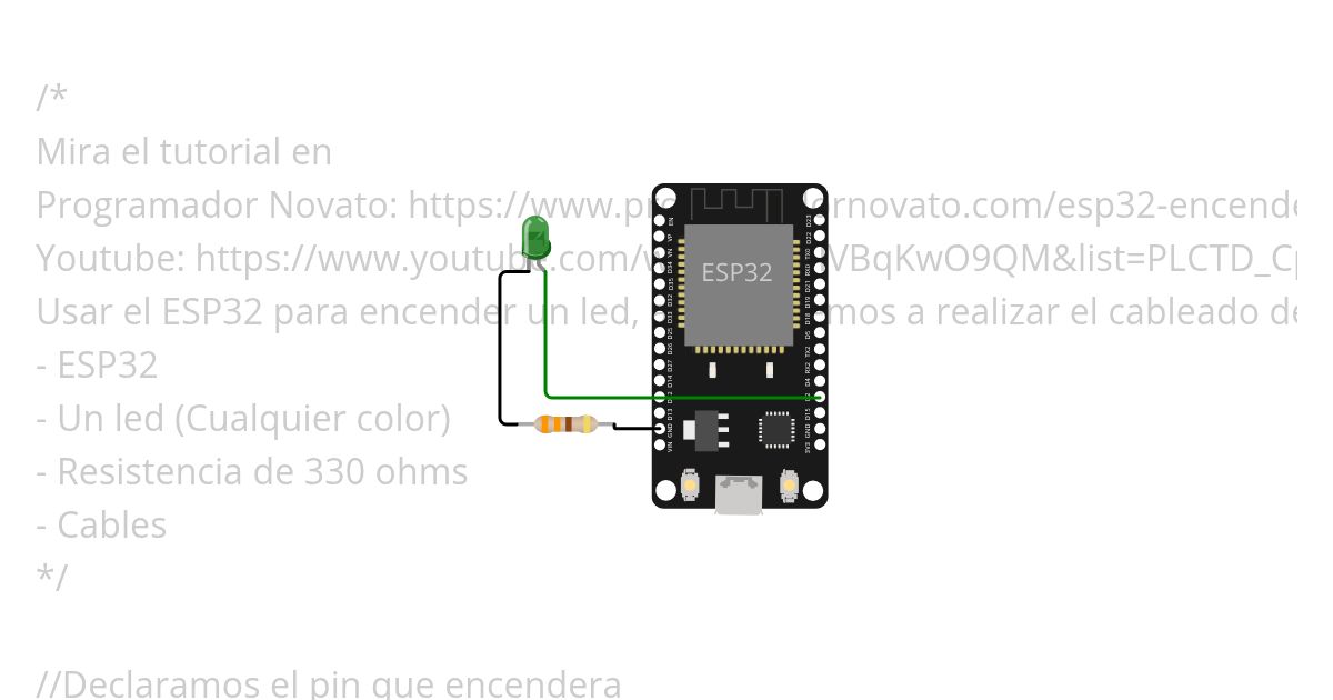ESP32 Encender un led con boton simulation