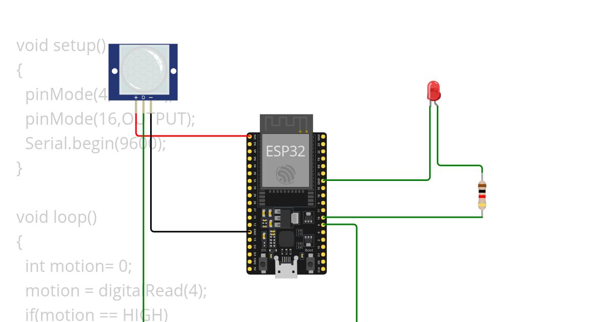 PIR motion sensor simulation
