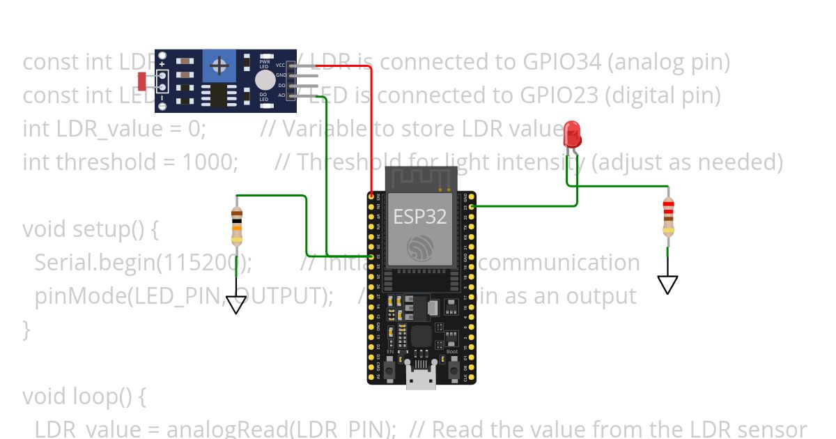 Smart Home Automation Light Sensor simulation