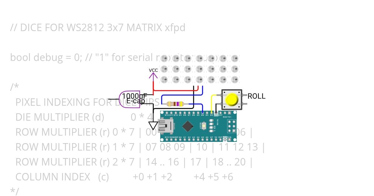 WS2812dice simulation