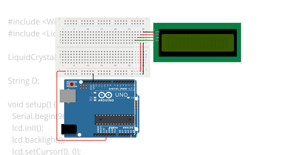 lcd mit 4 pins simulation