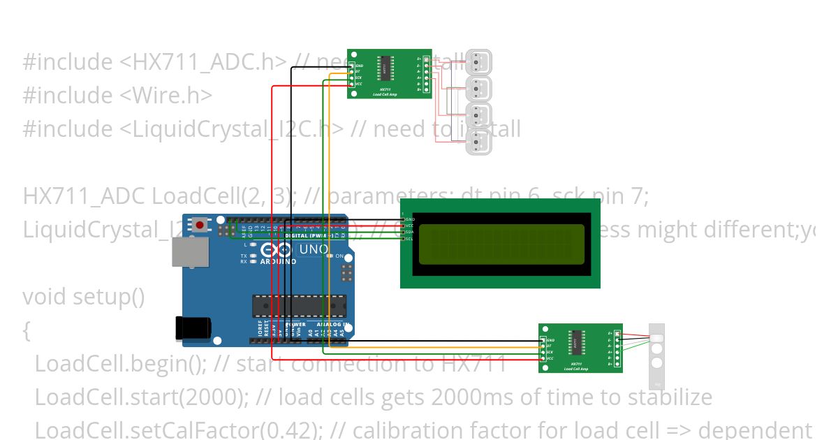 Test Arduino BEAM load cell  simulation