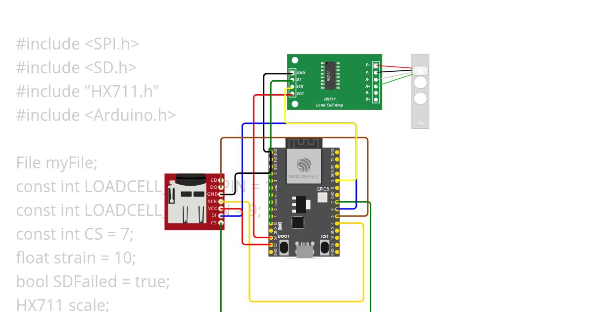 ESP32-C3 Loadcell to SDcard Copy simulation