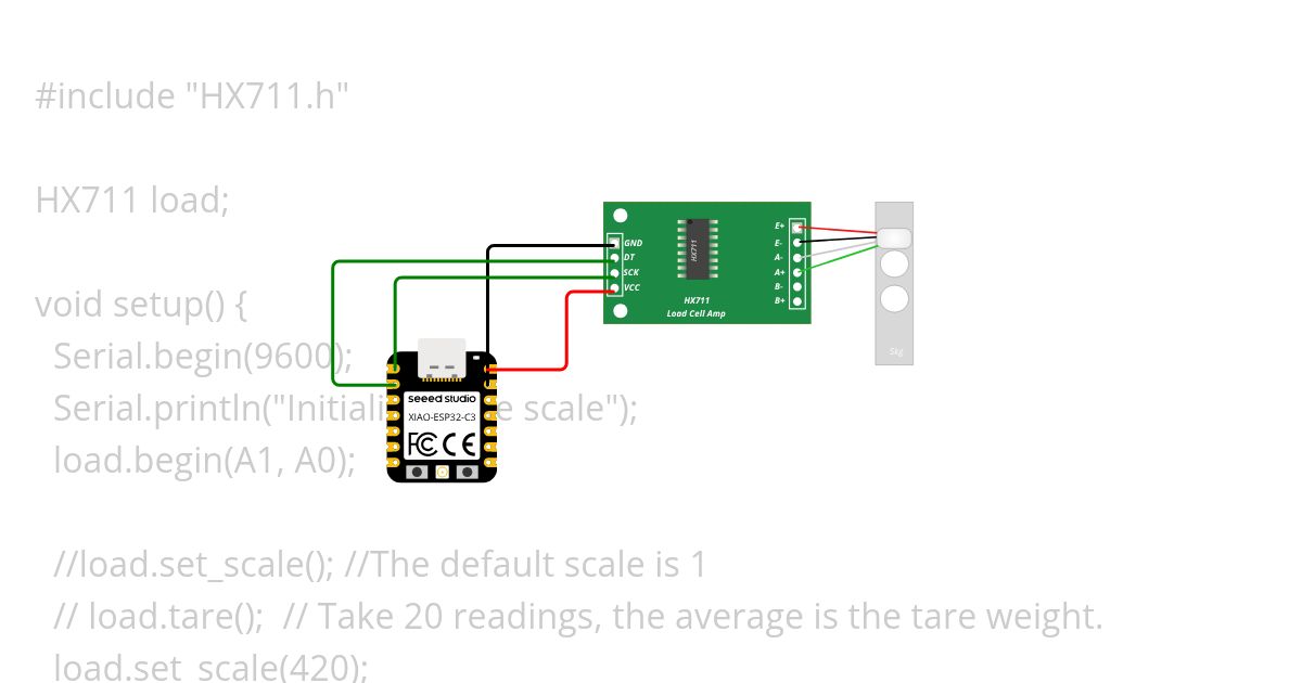 LoadCell XIAO-ESP32-C3 simulation