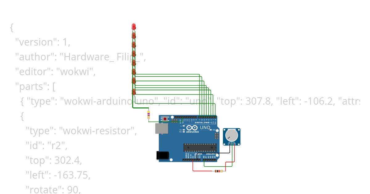 Füllstandsanzeige Potentiometer simulation