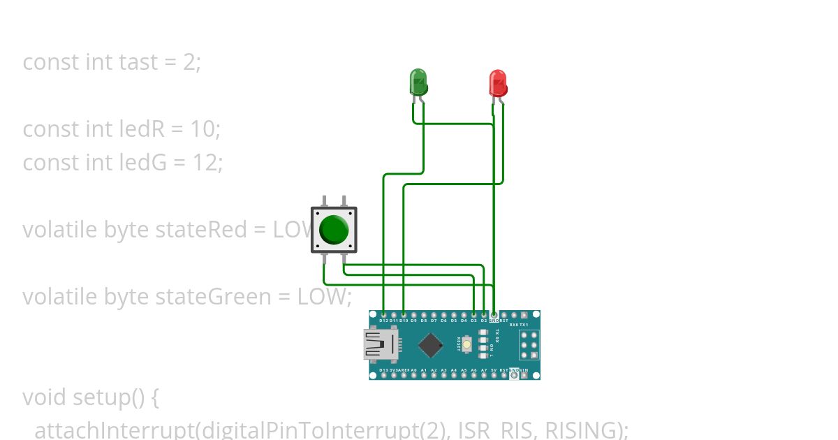 2 led ein taster simulation