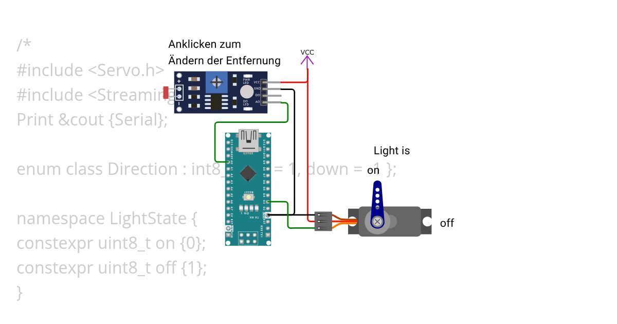 Servo-Lightsensor simulation