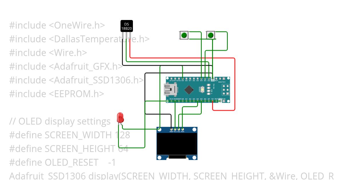 TEMPERATURE CONTROL DS1820 simulation