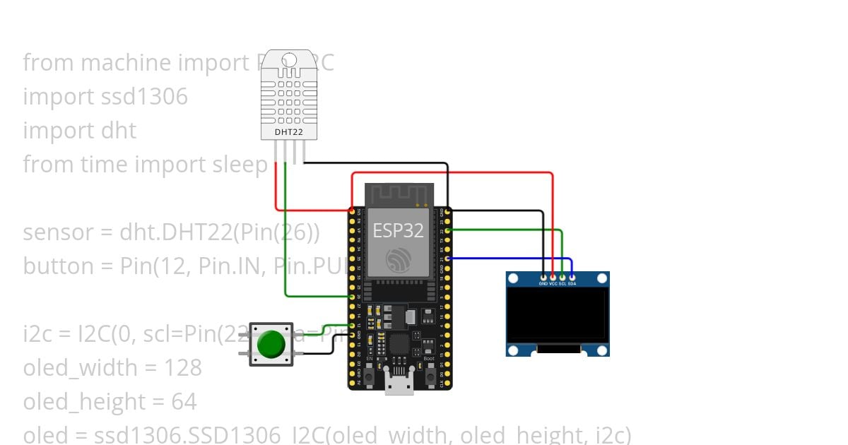Temp on SSD 1306 simulation