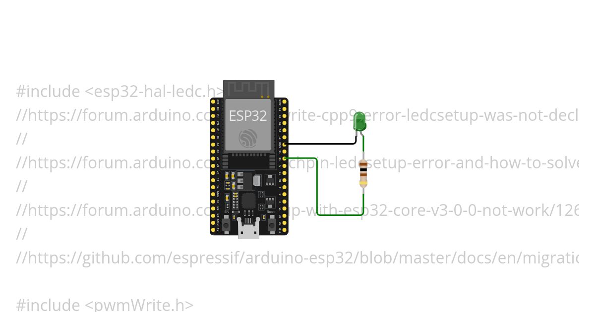 DRAFT LEDC PINS ESP32 - Rover 4 ruote - ESP32-PWM  simulation