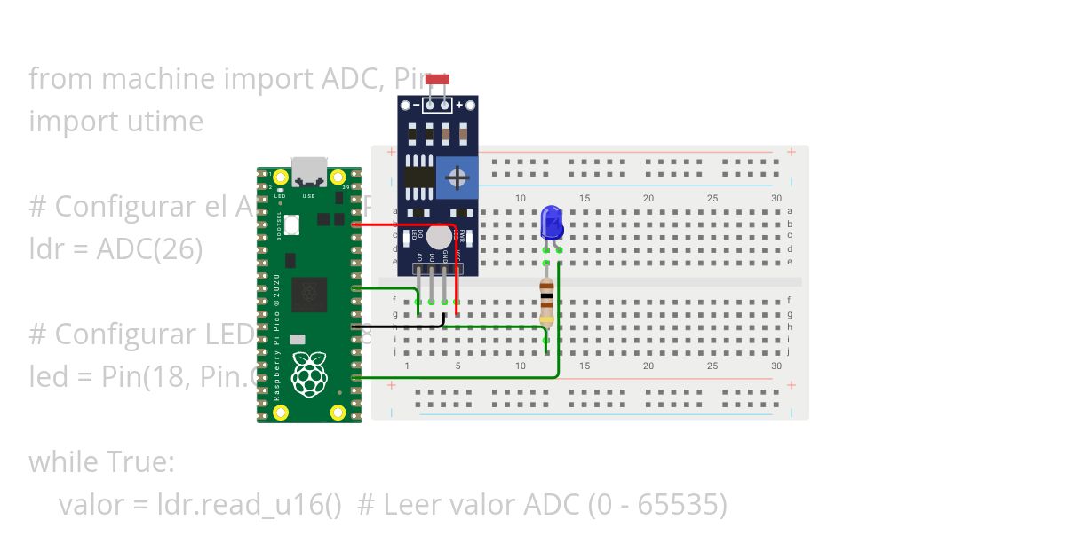 ldr con led simulation